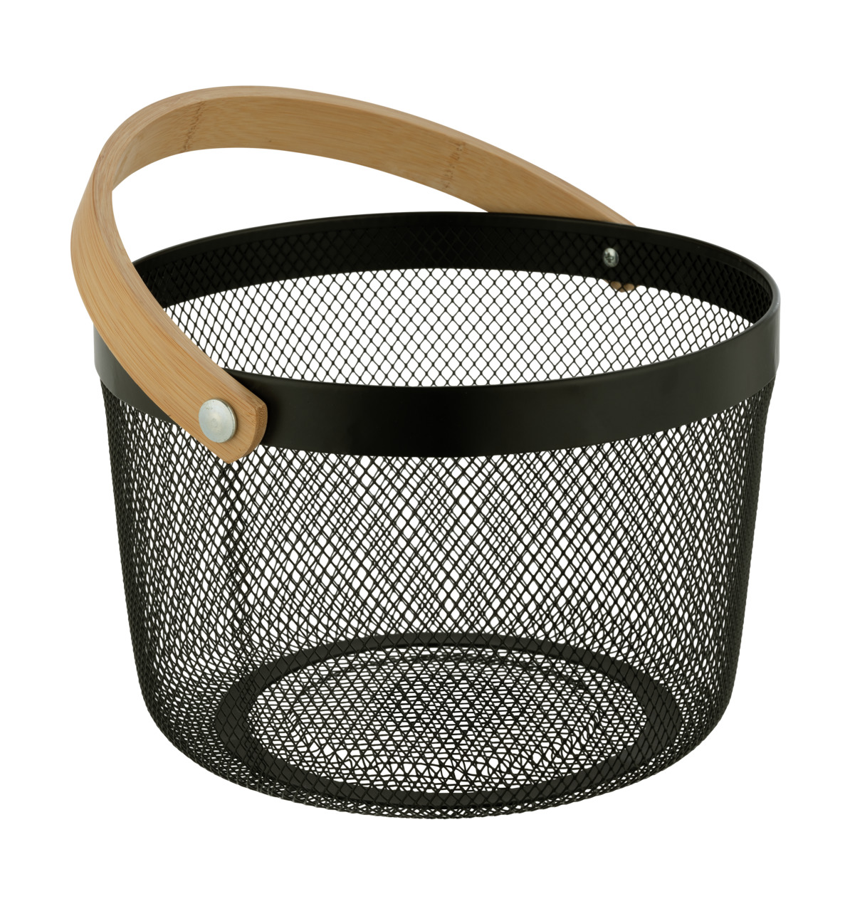 Panier en acier avec poignée en bambou BAMBUSA, WENKO