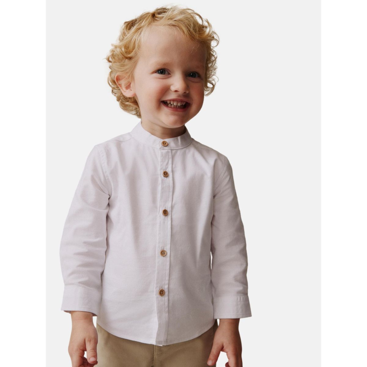 Chemise oxford à col officier/manches longues, NEXT