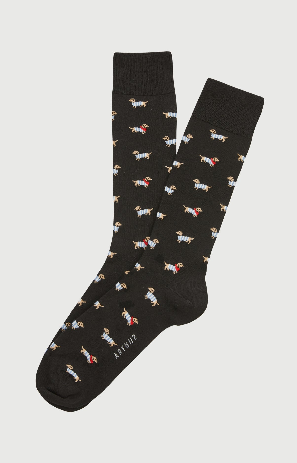 Chaussettes en coton imprimé Tobbie Noir, ARTHUR