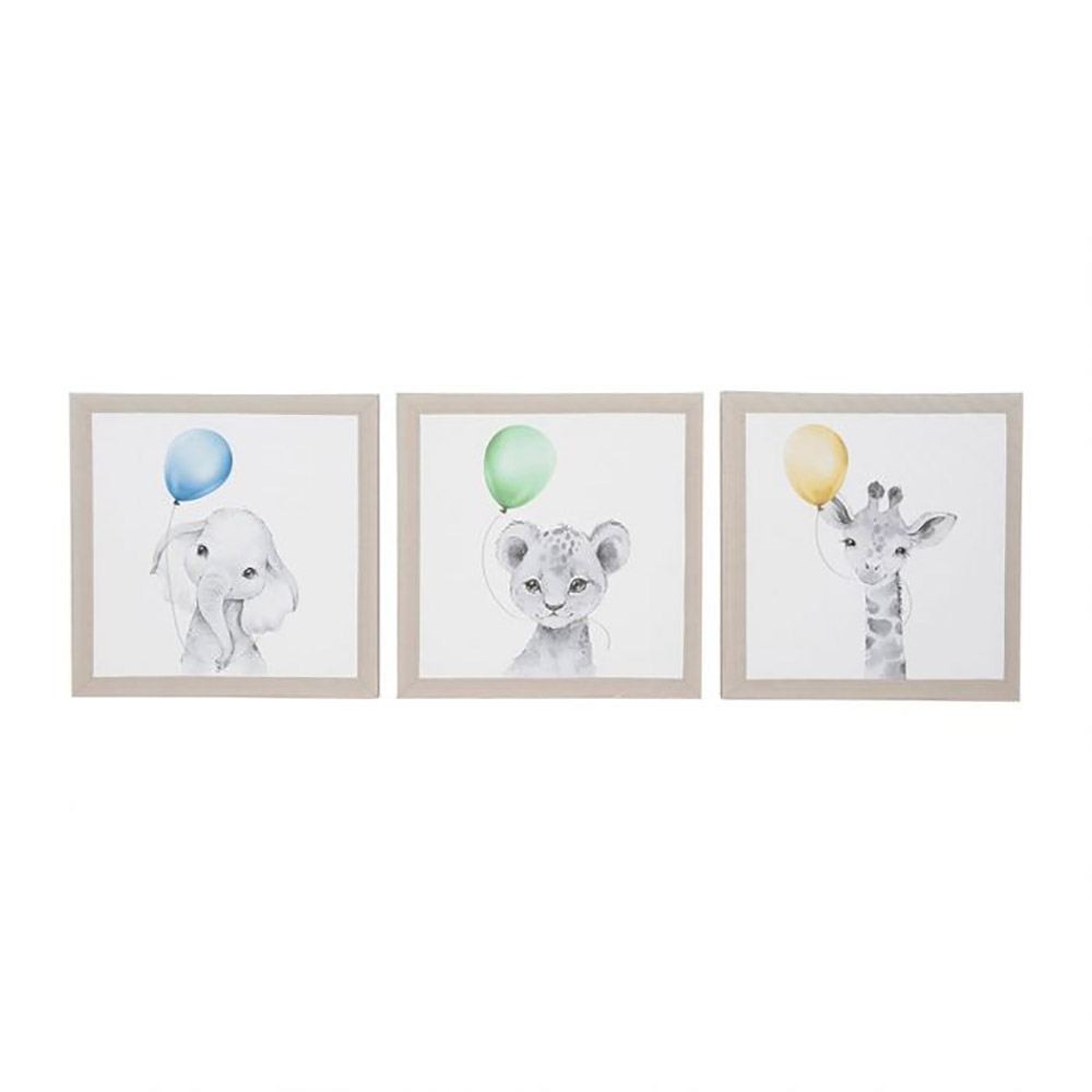Lot de 3 tableaux toile Balloons 30x30, DECORATIE