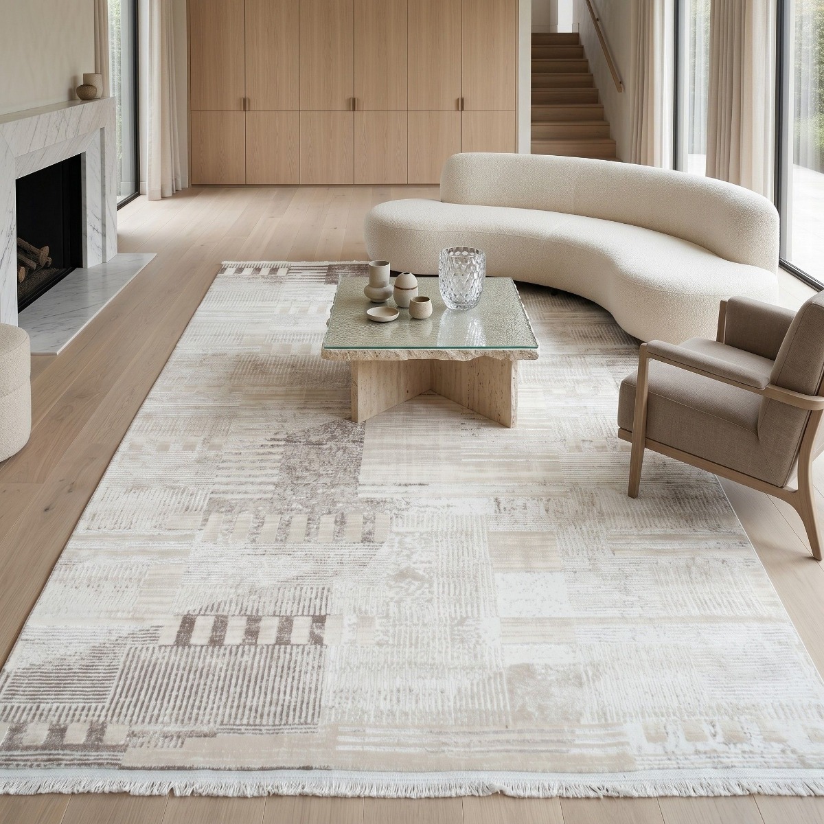Tapis moderne texturé à motifs graphiques KONKRAT, THE DECO FACTORY