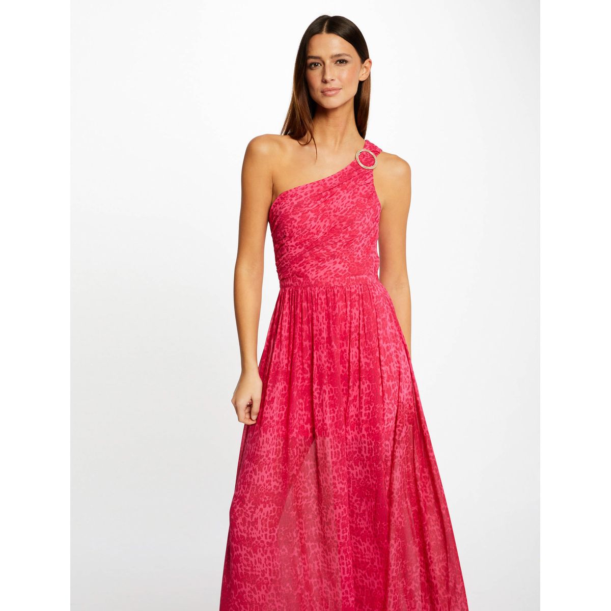 Robe longue vas e imprim l opard rose Morgan La Redoute