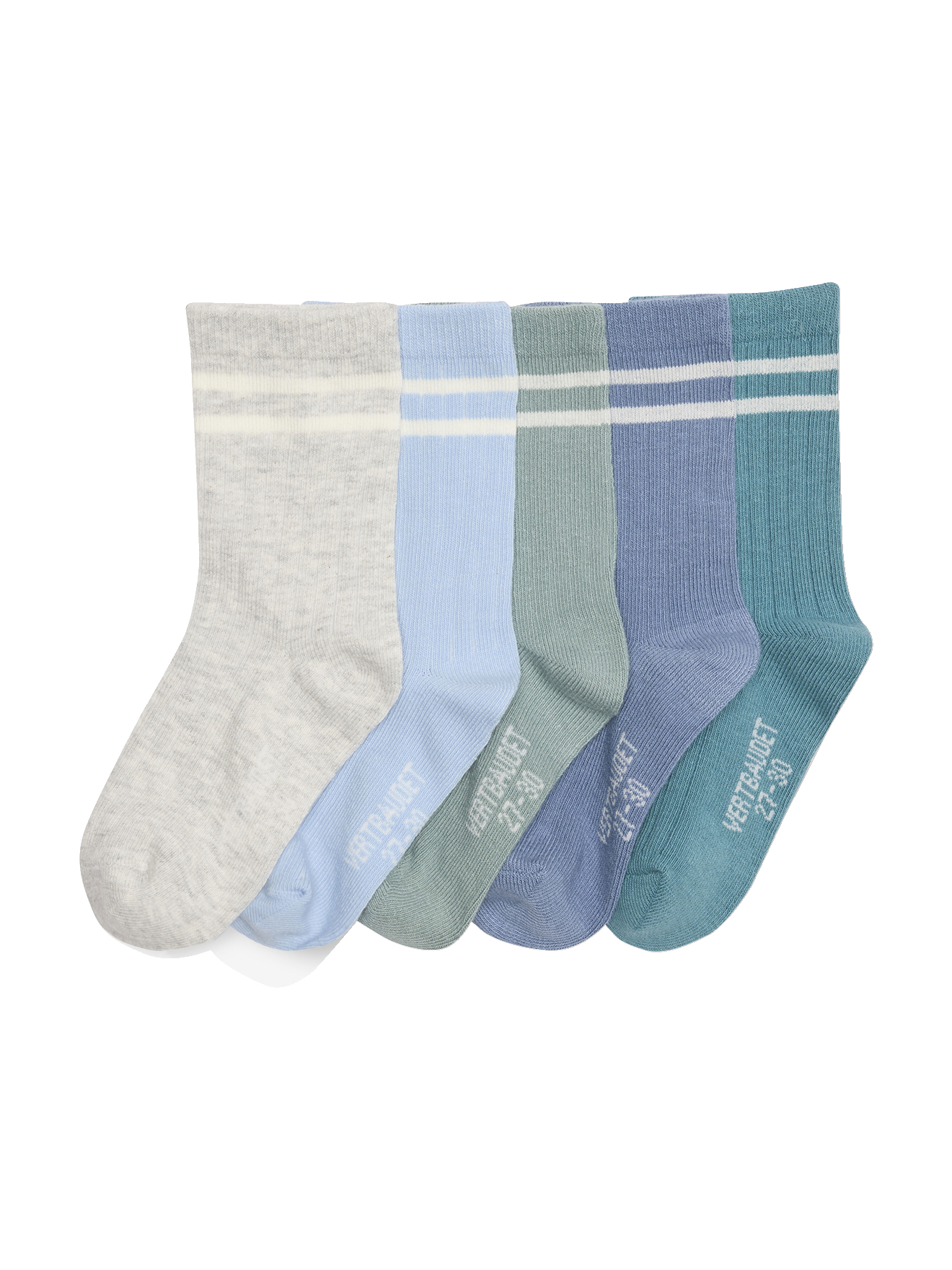 Lot de 5 paires de chaussettes côtelées rayées, VERTBAUDET