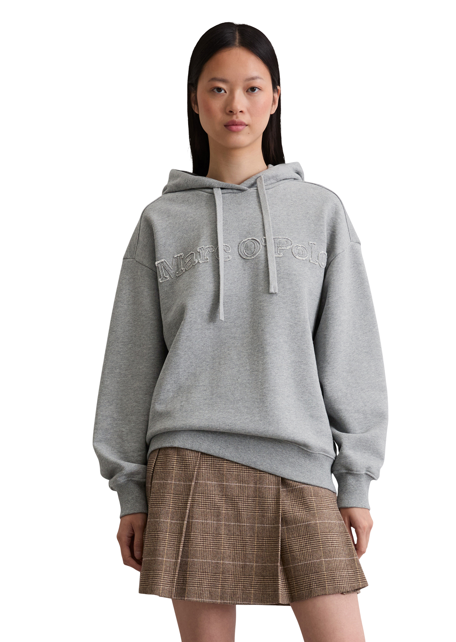 Hoodie à logo relaxed en pur coton organique, MARC O'POLO