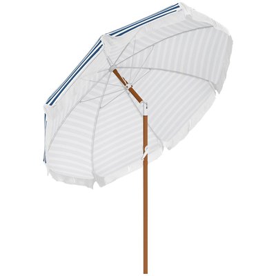 Parasol inclinable de jardin Ø 213 cm style vintage franges OUTSUNNY