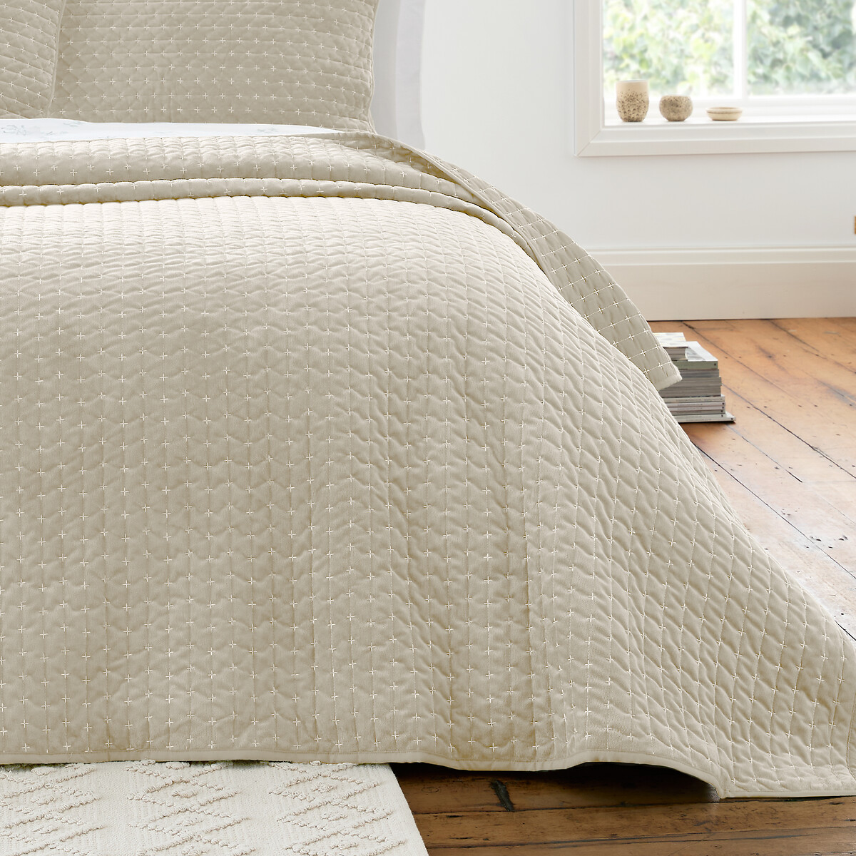 Attica Velvet Embroidered Bedspread, BIANCA FINE LINENS