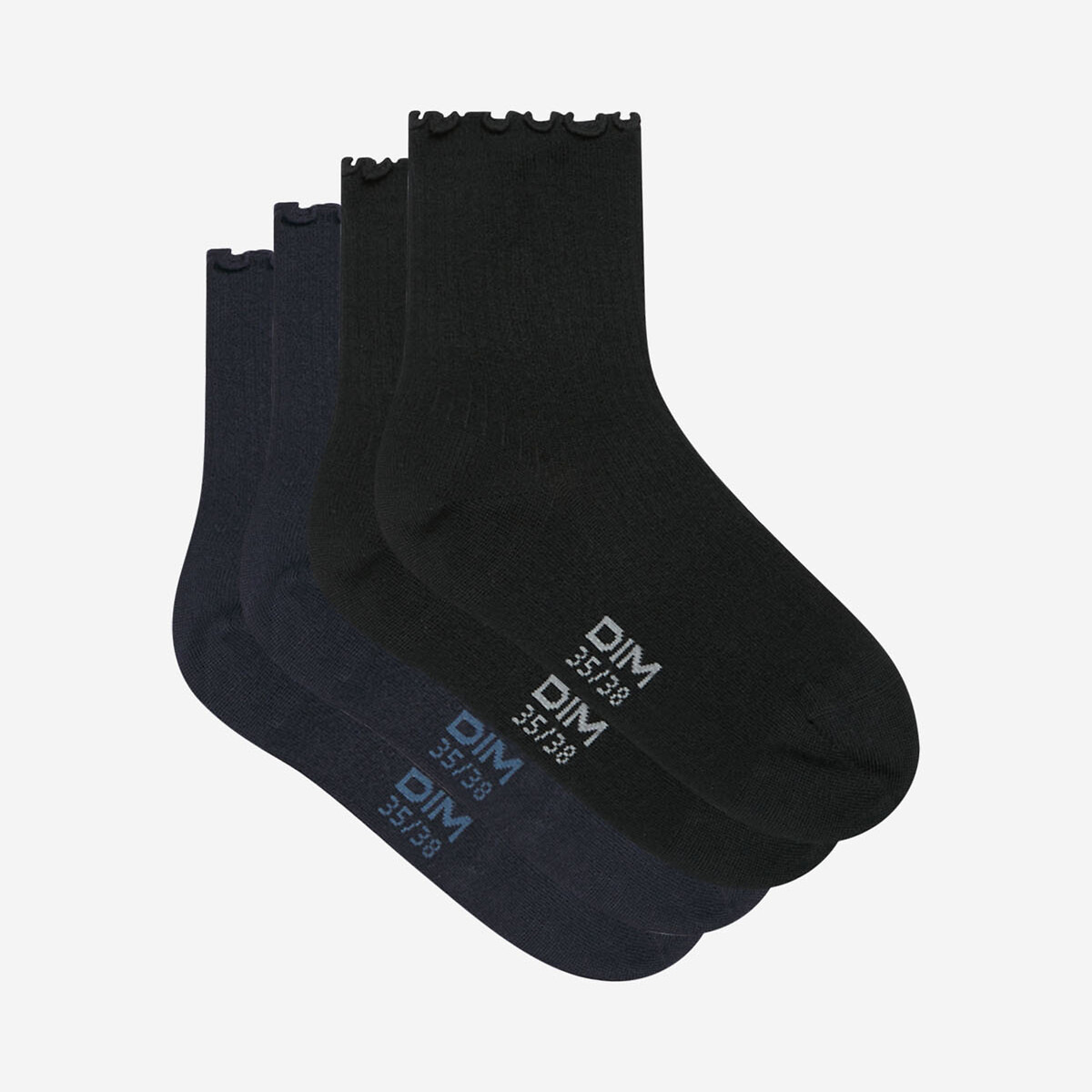 Image of Pack of 2 Pairs of Socks with Ruffled Edging