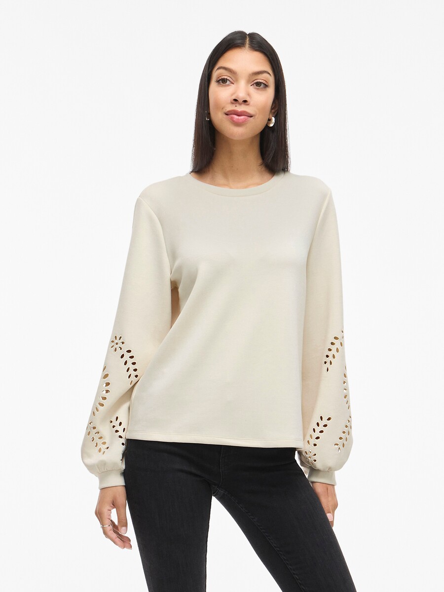 Openwork Long Sleeve Sweatshirt, VILA