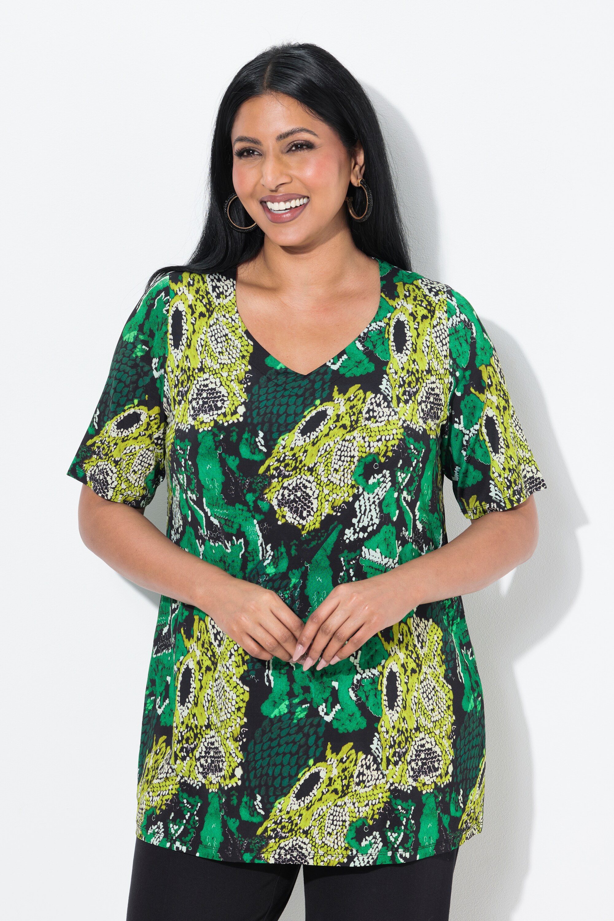 T-shirt au tombé fluide. Imprimé serpent., ULLA POPKEN