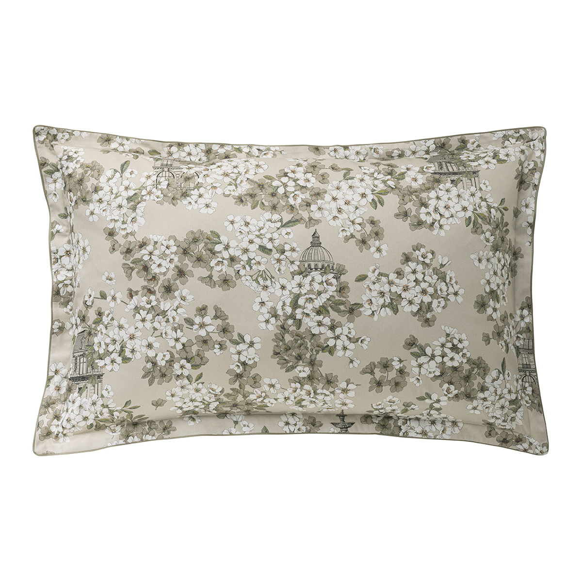 Drap plat imprimé en satin de coton bio, FINE FLEUR, ALEXANDRE TURPAULT