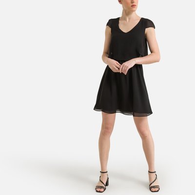 Kleid mit kurzen Ärmeln und V-Ausschnitt NAF NAF