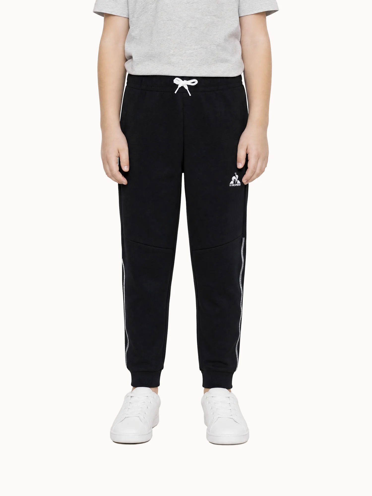 Pantalon en molleton léger avec bandes côtés contrastées Tricolores, LE COQ SPORTIF