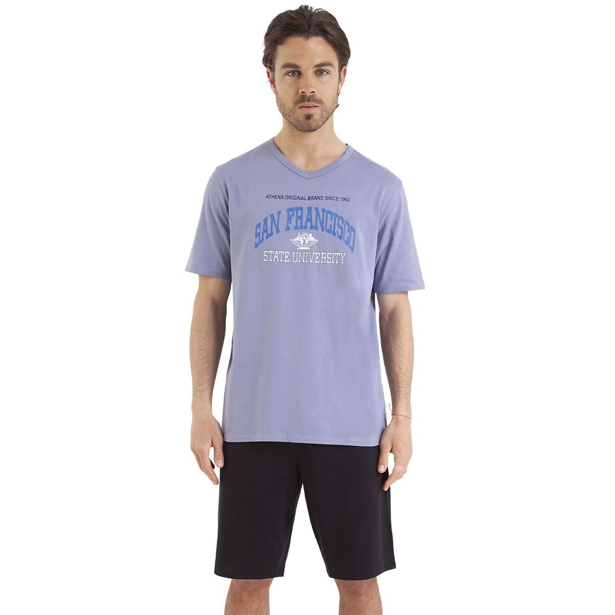 Pyjashort T-shirt met V-hals