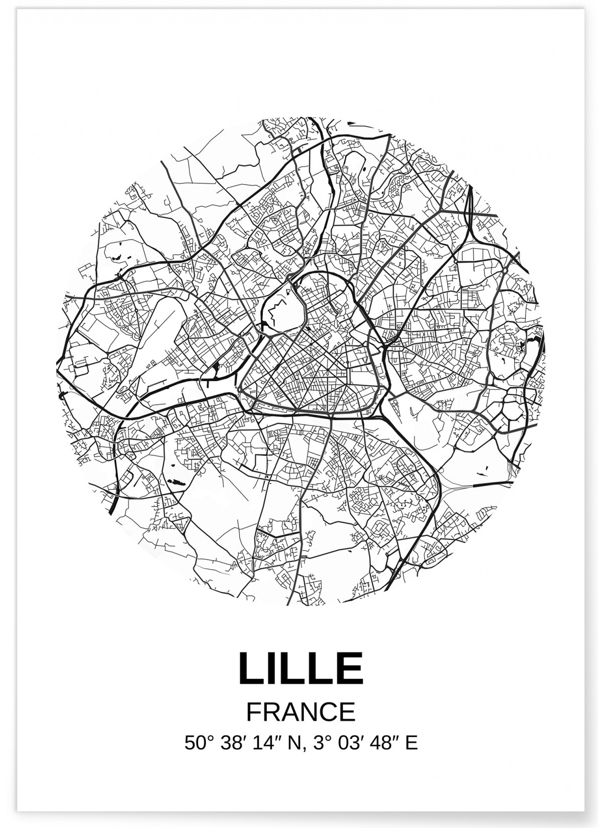 Affiche Carte Lille, L'AFFICHERIE