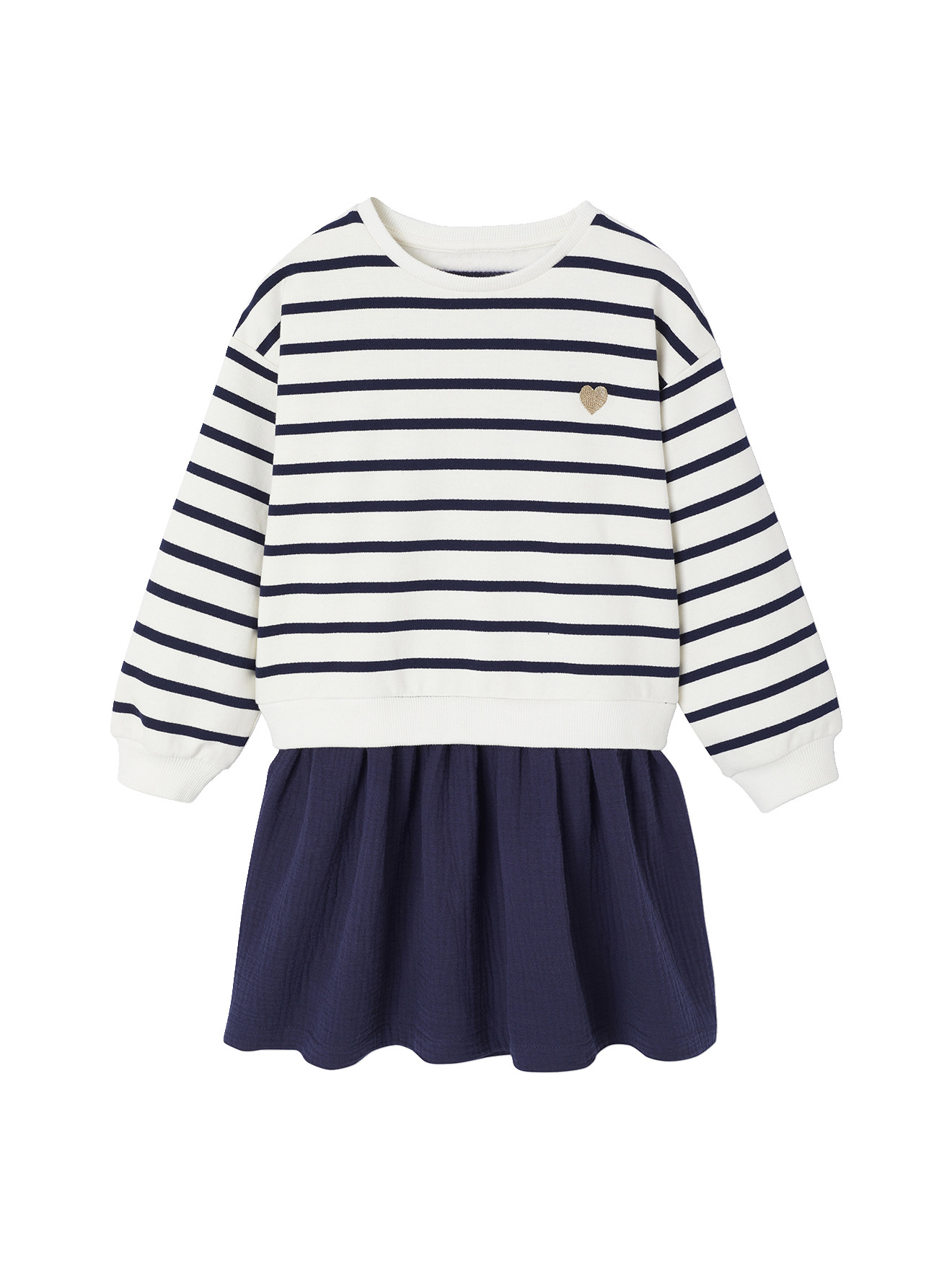 Robe 2 en 1 molleton et gaze de coton, VERTBAUDET