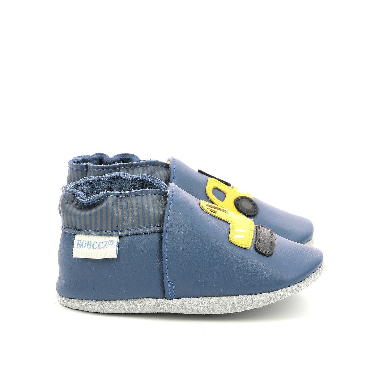 Chaussons cuir yard road bleu fonc Robeez La Redoute