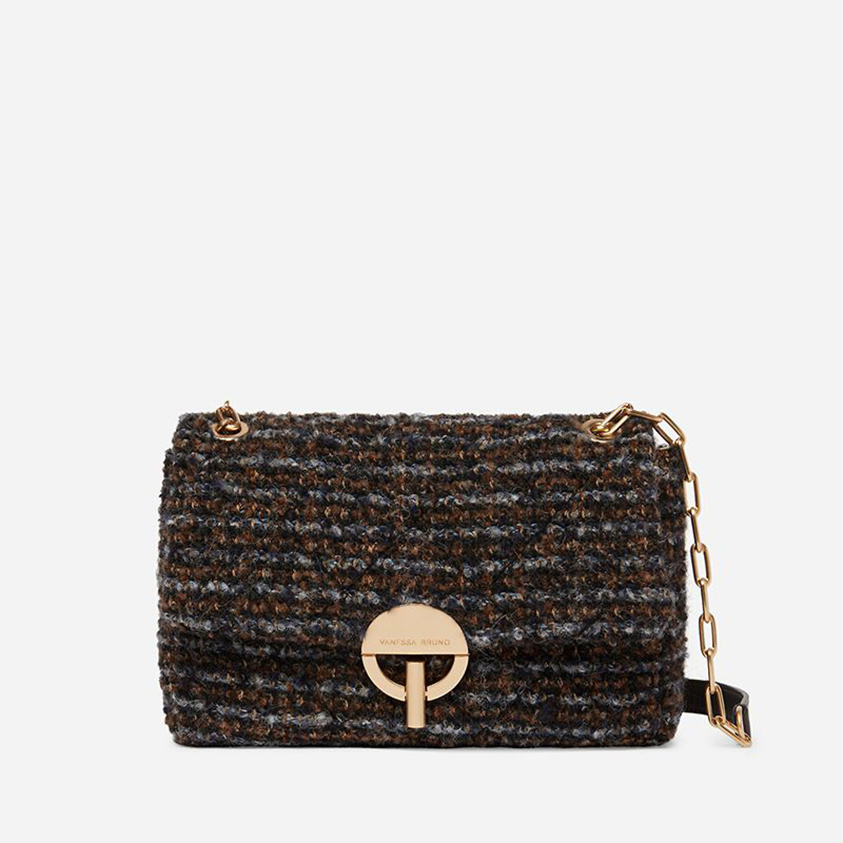 MOON MM Tweed Bag with Gold-Tone Chain