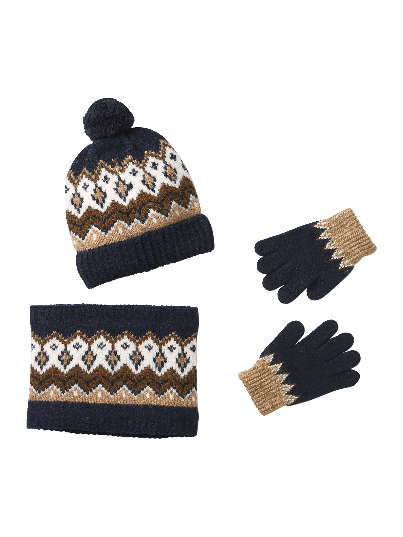 Ensemble bonnet, snood et gants, VERTBAUDET