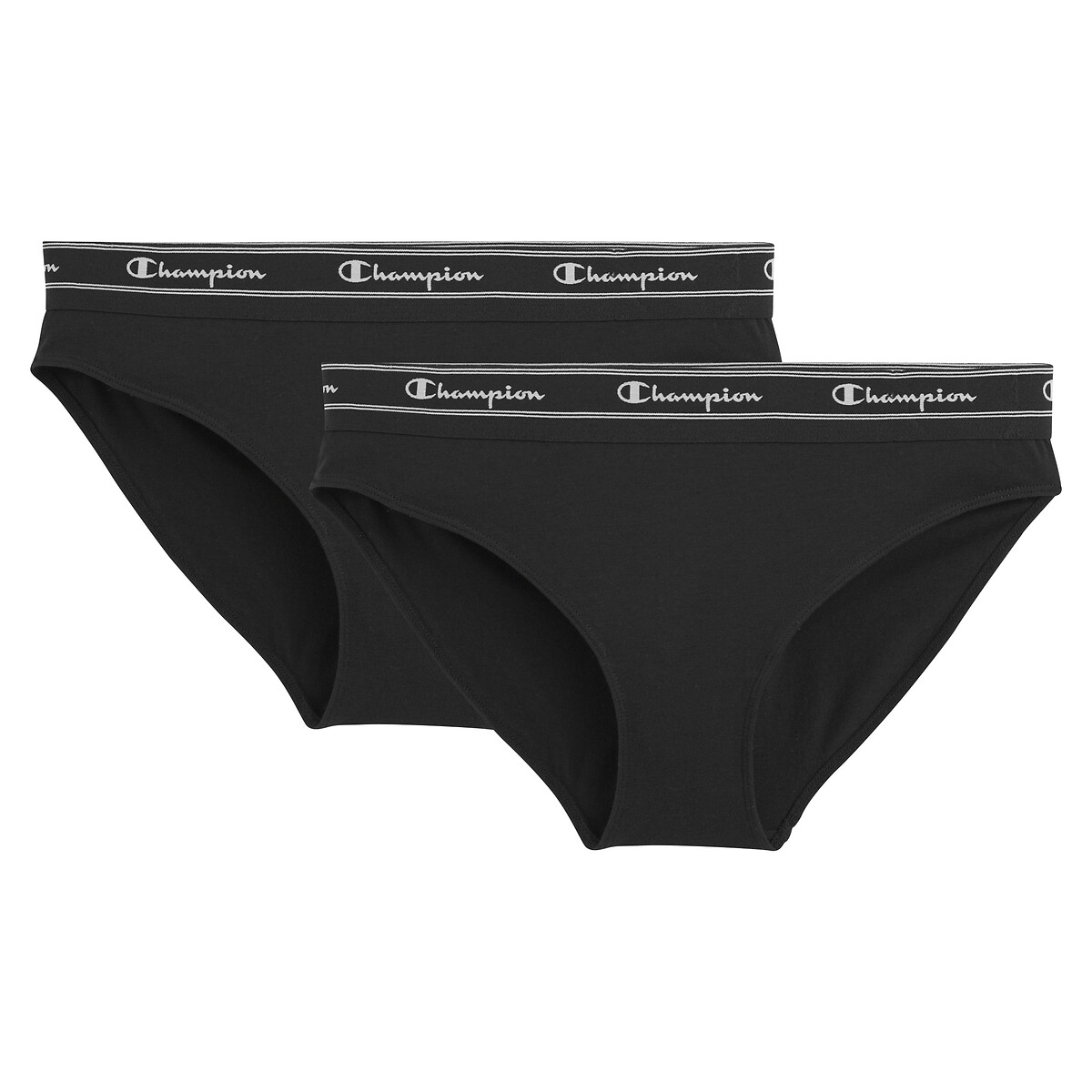 Pack of 2 sports knickers in cotton mix, black, Champion