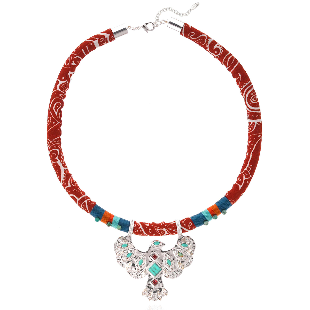 Collier ras de cou en tissu avec pendentif central TEEBY, HIPANEMA
