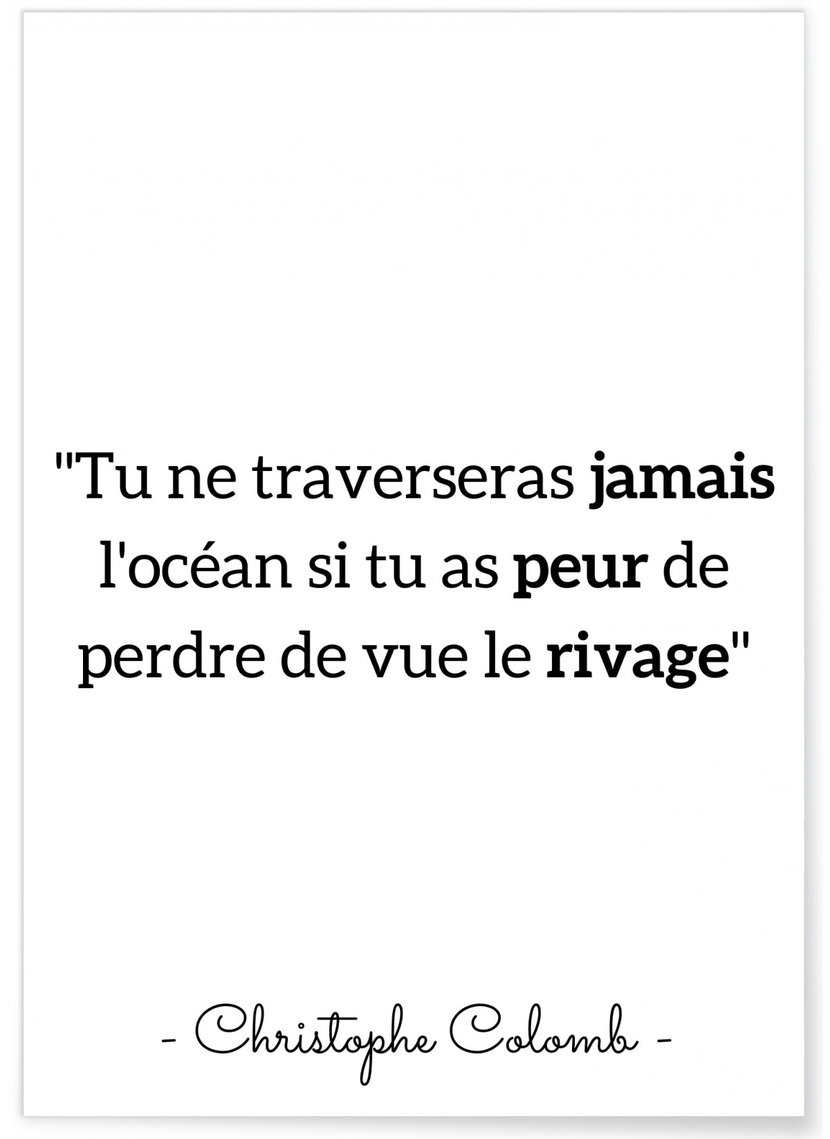 Affiche Colomb 'Tu ne traverseras jamais...', L'AFFICHERIE