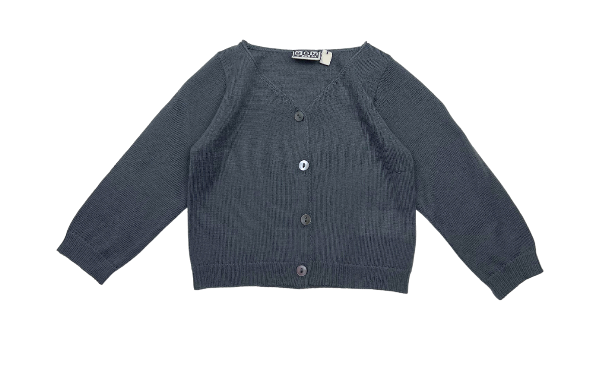 Cardigan Long Clayeux – 100% Coton Gris – Fille 10 Ans (taille 140) – Très Bon état – Porté Peu