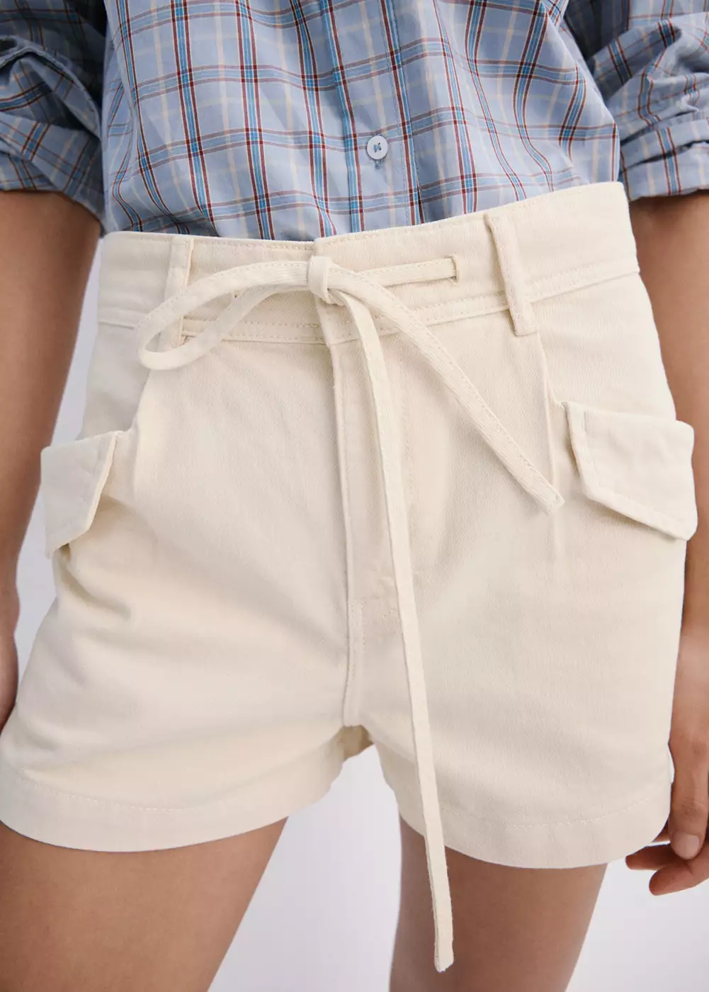 Short denim poches à revers, MANGO