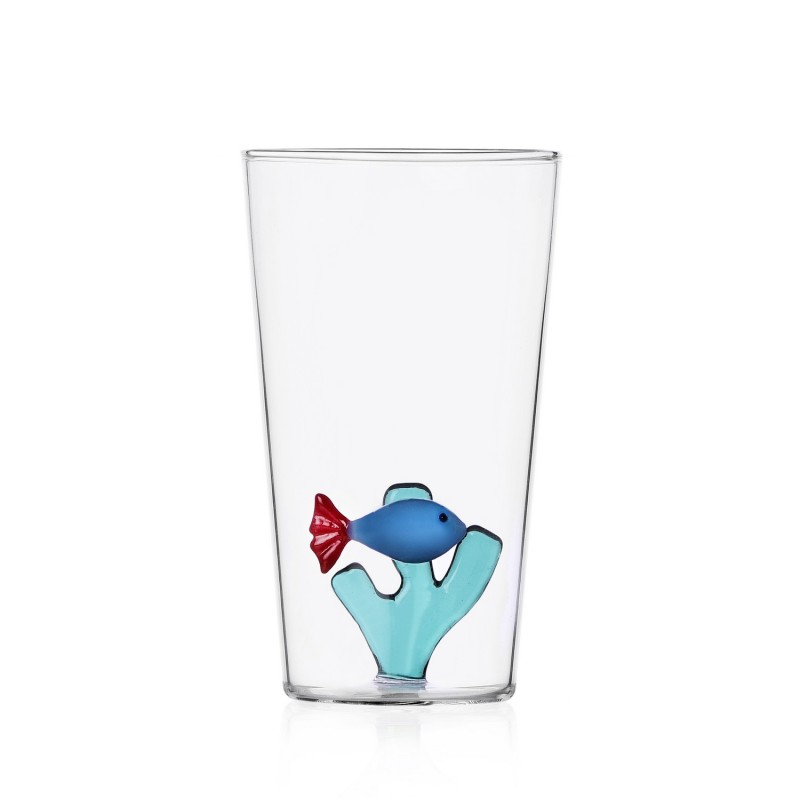 Verre poisson long drink MARINE GARDEN blue fish, ICHENDORF