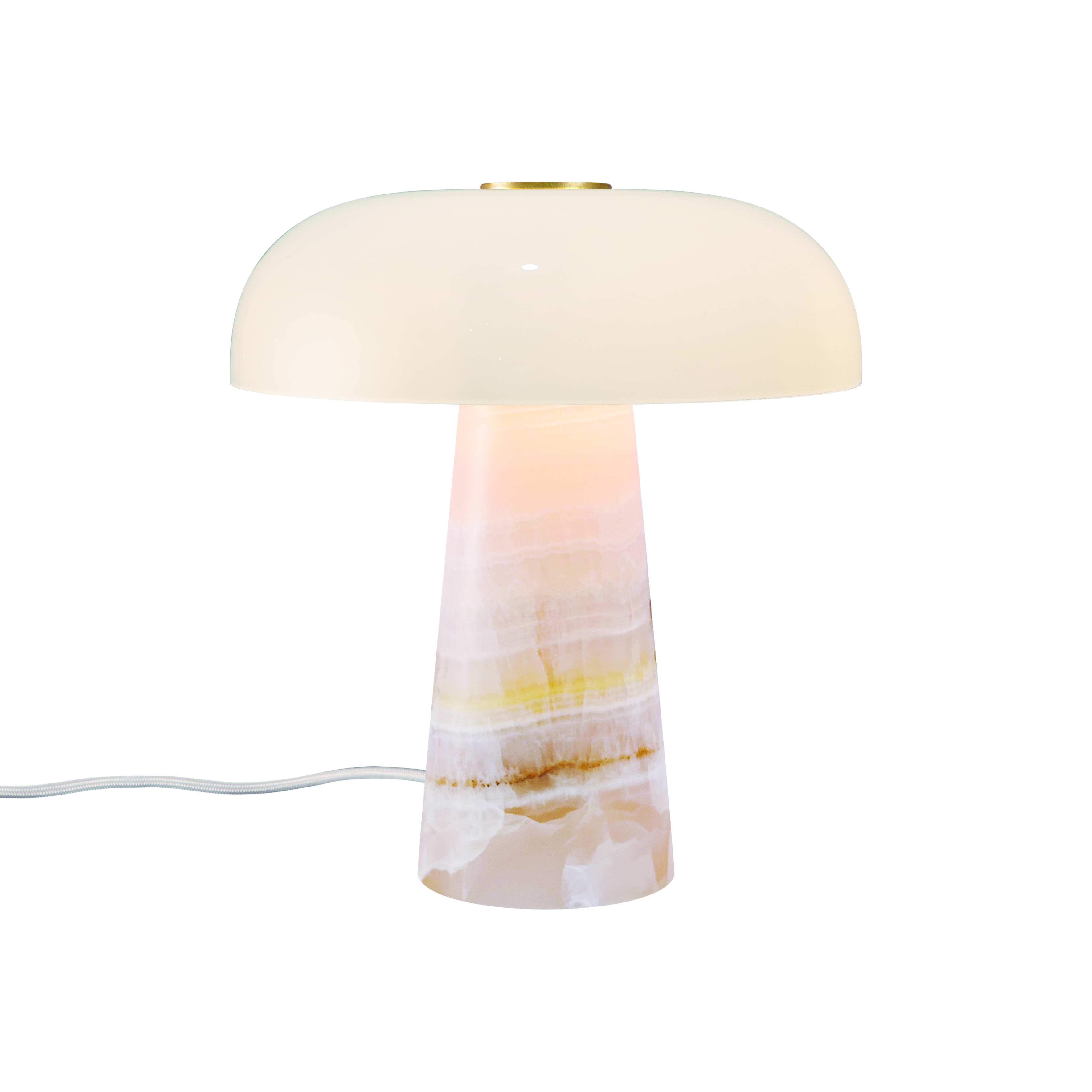 Lampe à poser mini forme champignon en jade rose, GLOSSY, DESIGN FOR THE PEOPLE