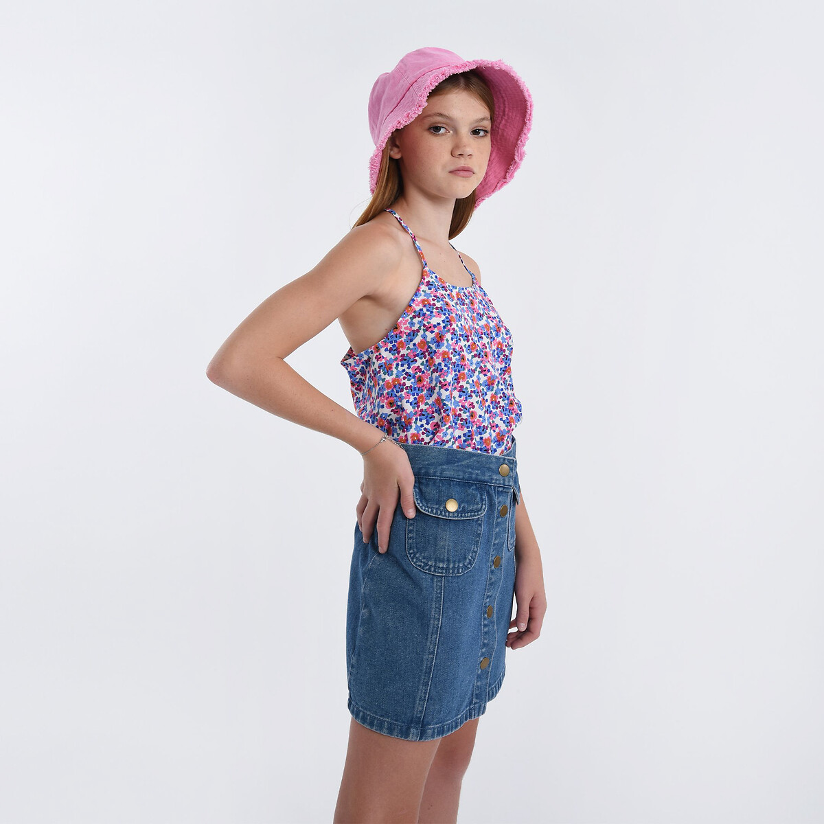 Denim mini skirt denim blue Molly Bracken Girl | La Redoute