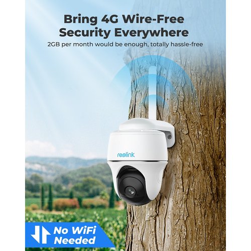 4mp super hd pt 100% wireless camera and solar panel with 64gb, white,  Reolink | La Redoute