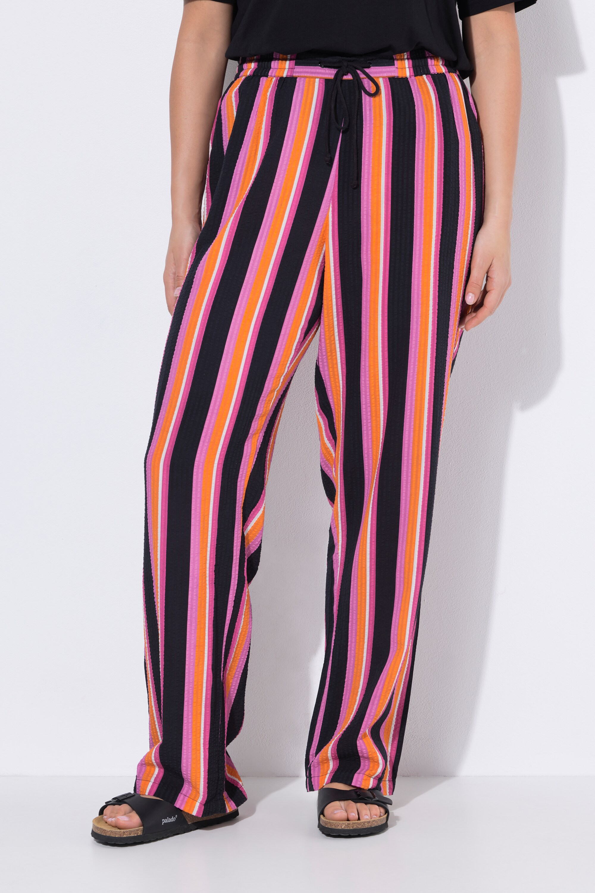 Pantalon Rose en seersucker rayé, ULLA POPKEN