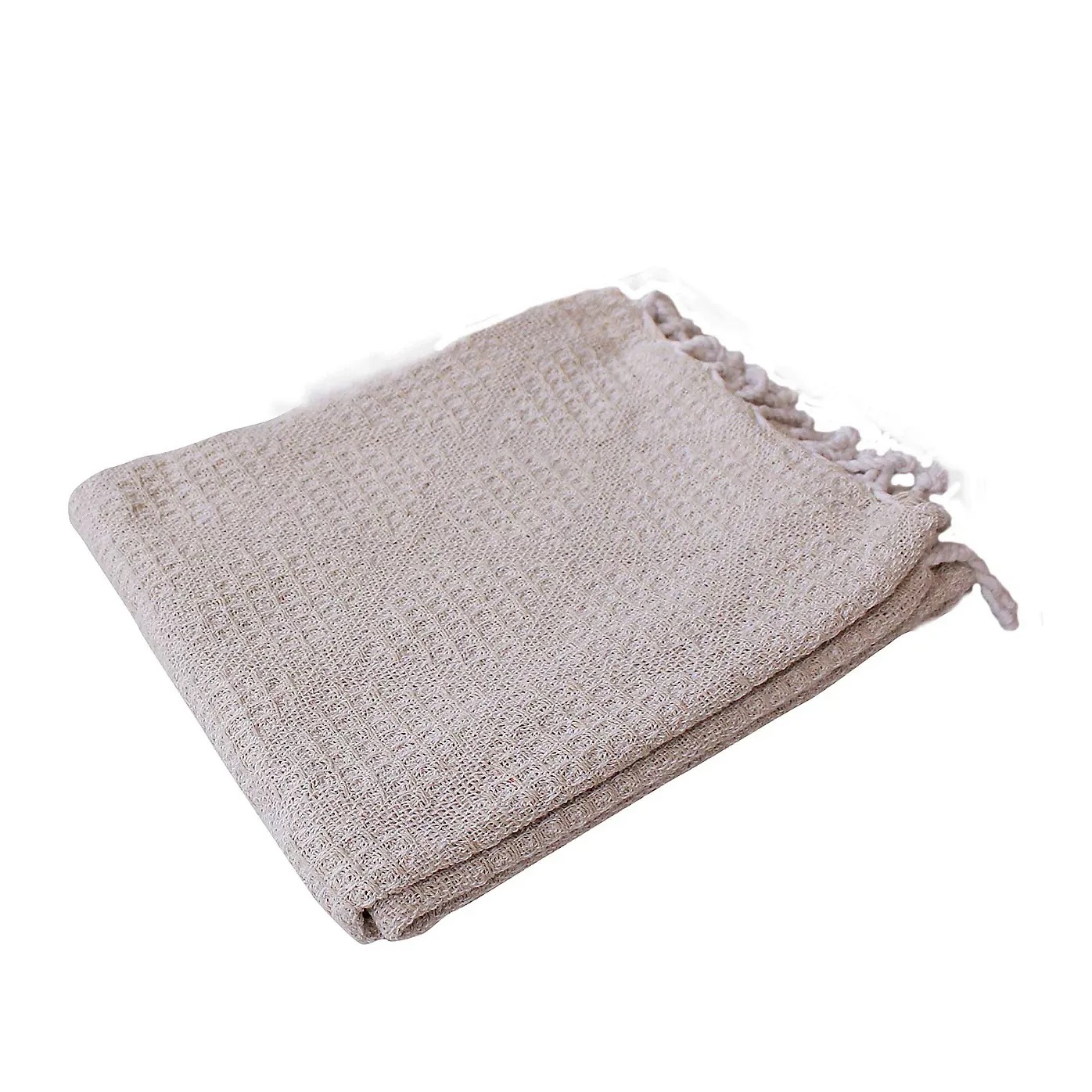 Plaid a franges effet tricot Dune, EDEN