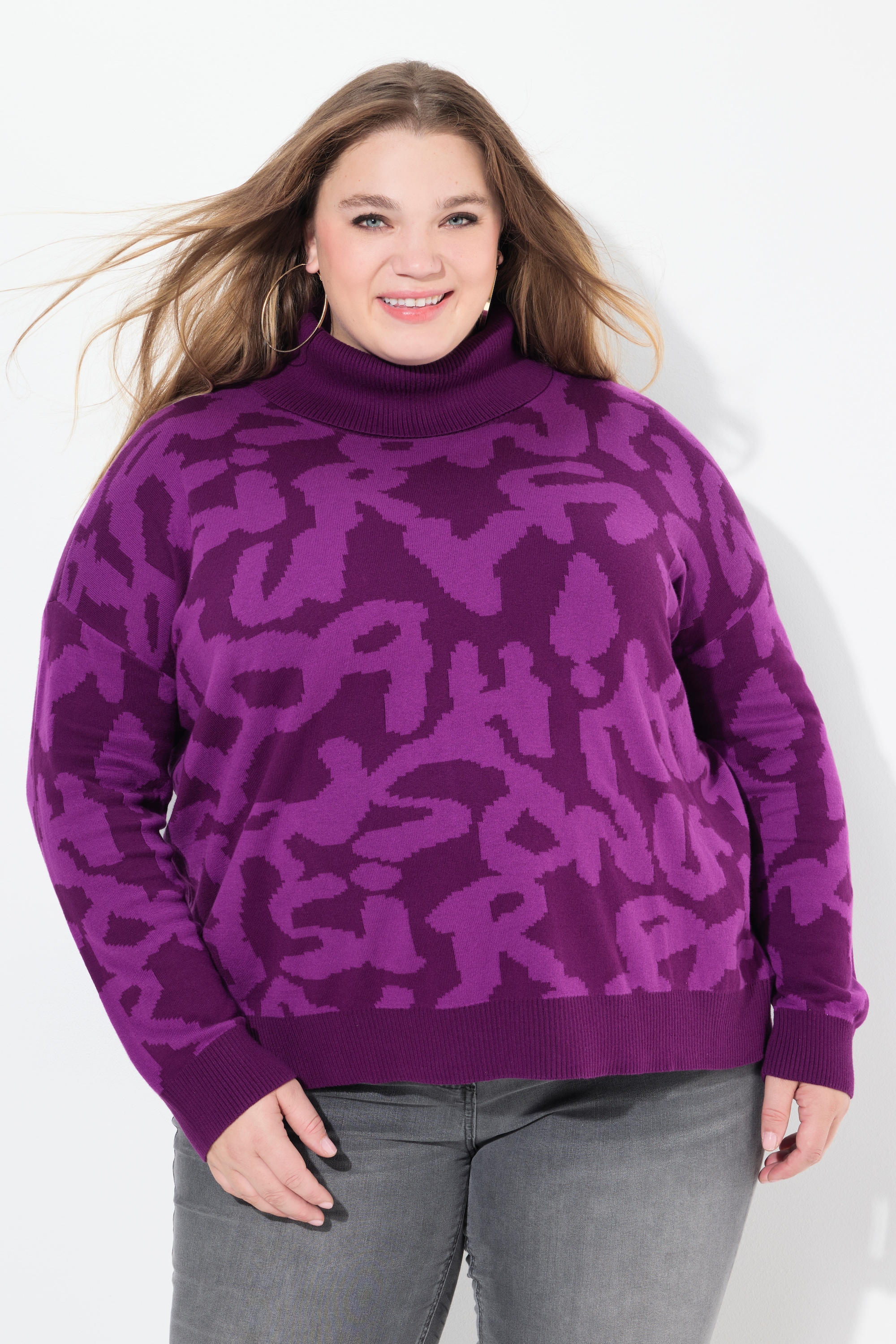 Pull à col roulé côtelé et manches longues, ULLA POPKEN