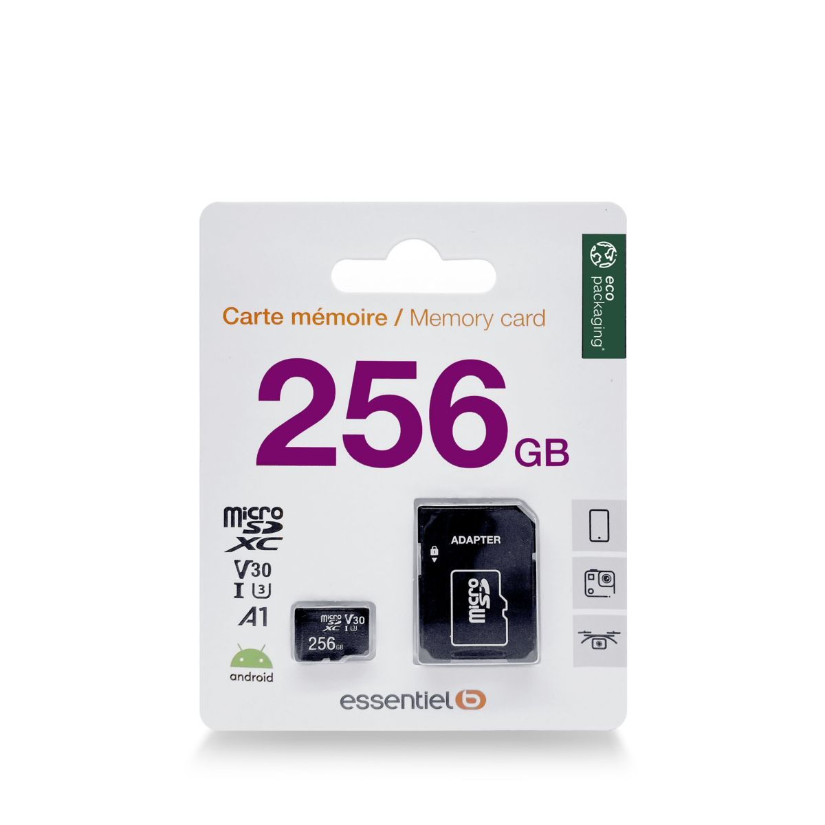 Carte microSD PRO Ultimate 128 Go avec lecteur