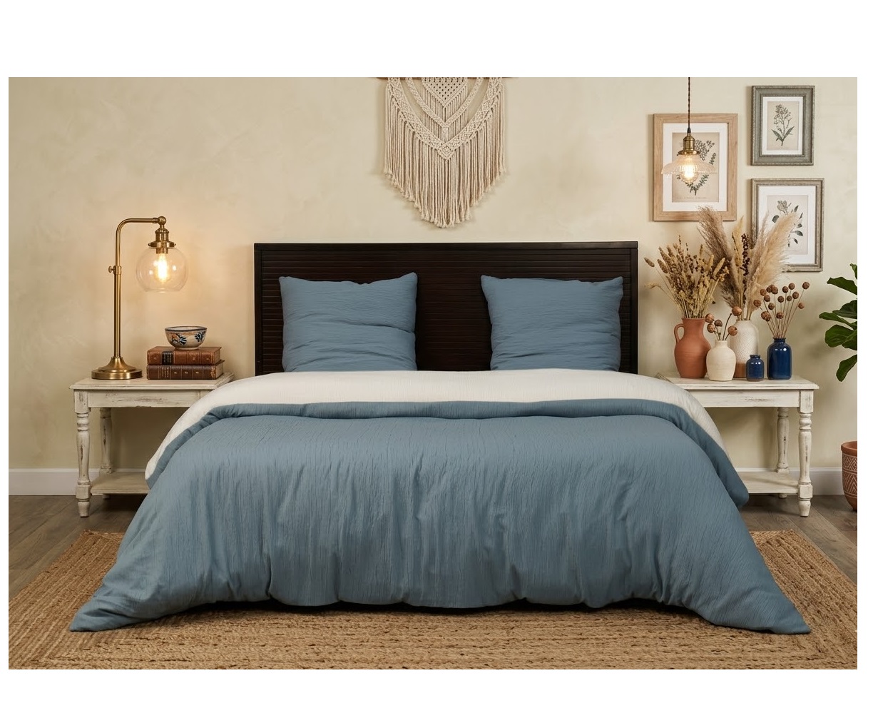Parure de lit en gaze de microfibre Collection Bicolore, EDEN
