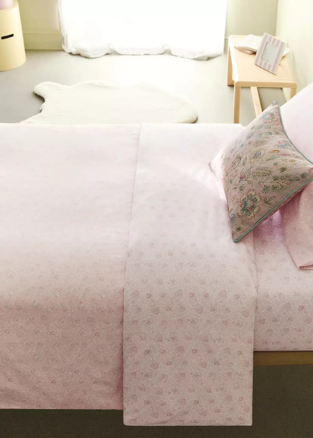 Housse de couette percale de coton imprimé palmiers Lit 90 cm, MANGO HOME