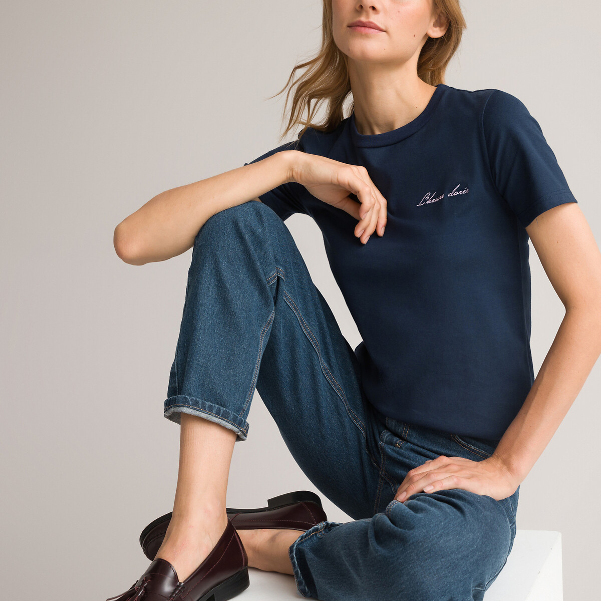 La Redoute Femme Vêtements Tops & T-shirts T-shirts Manches courtes Tee-shirt extralong avec cordon de serrage 