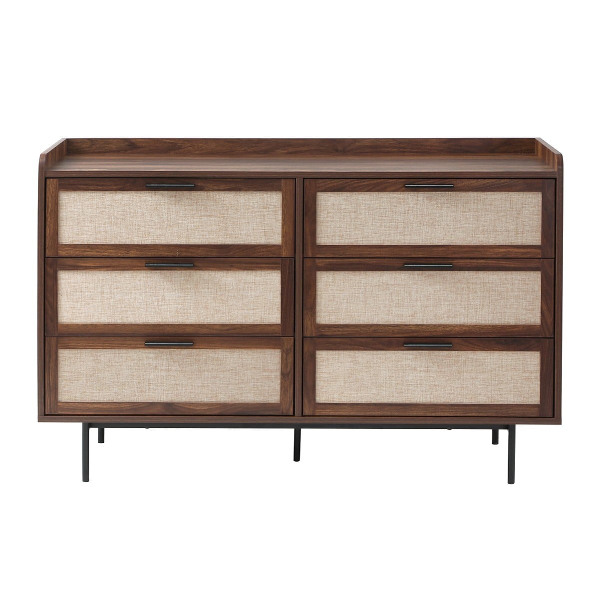 Commode 6 tiroirs décor noyer JETSON, CALICOSY
