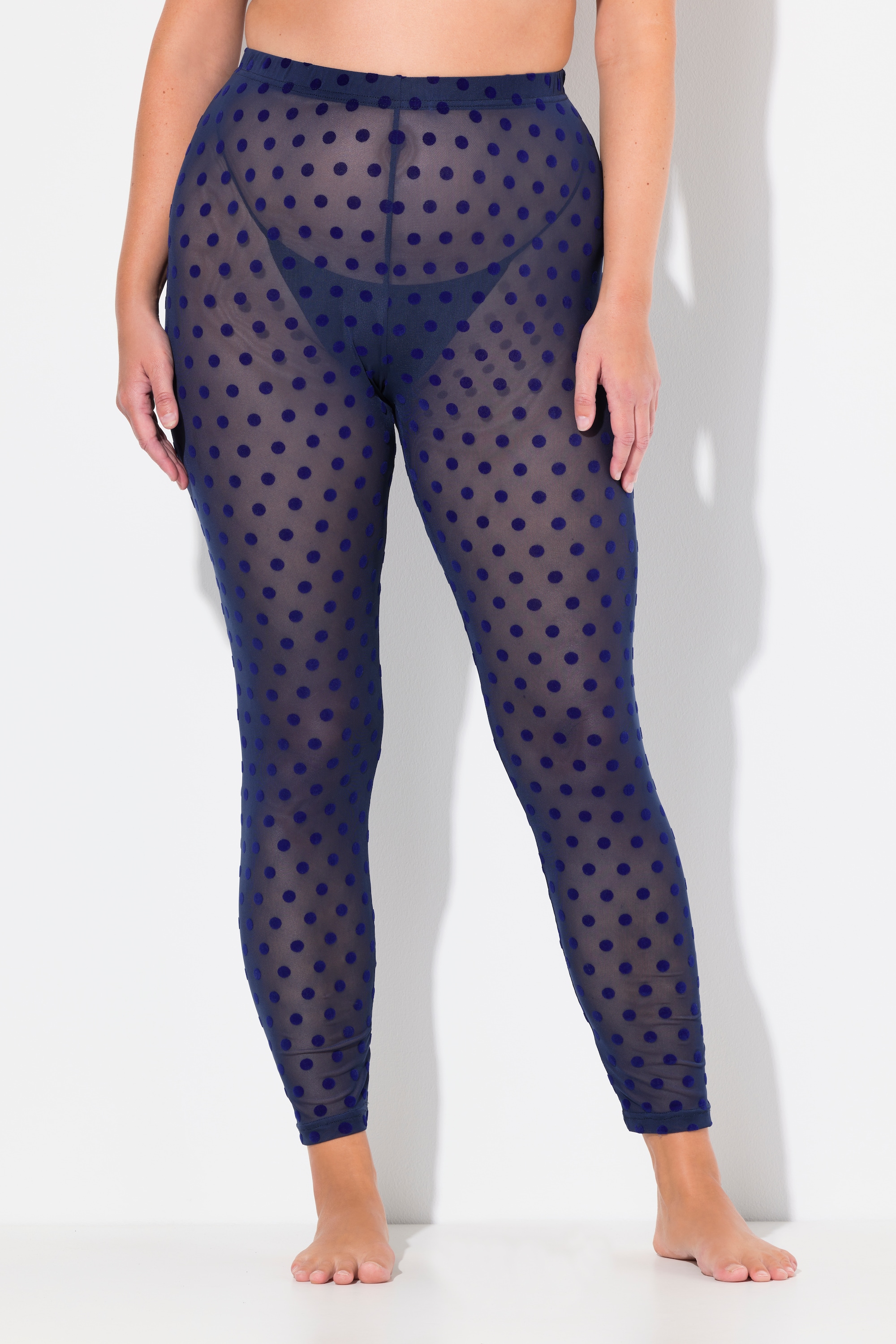 Legging en mesh, pois floqués, ULLA POPKEN