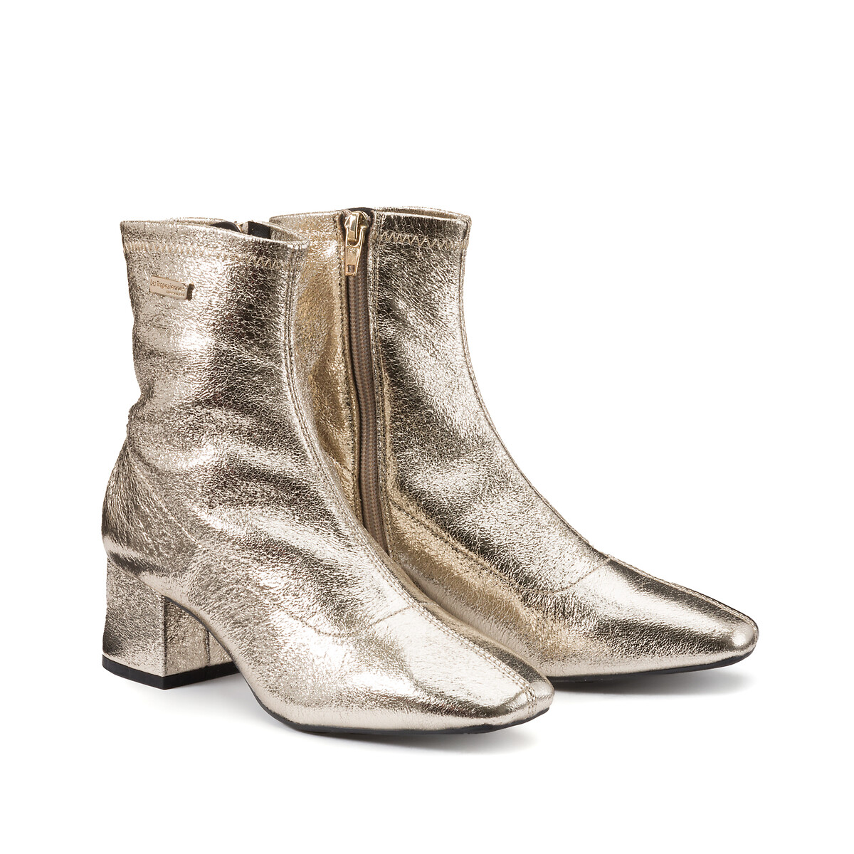 Metallic sales leather boots
