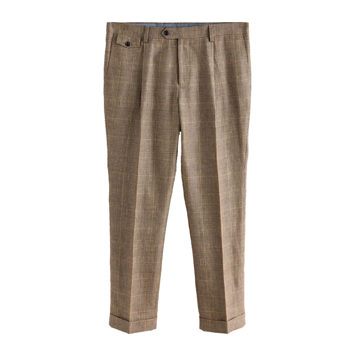 Pantalon de costume ajusté en lin et mérinos signature, NEXT