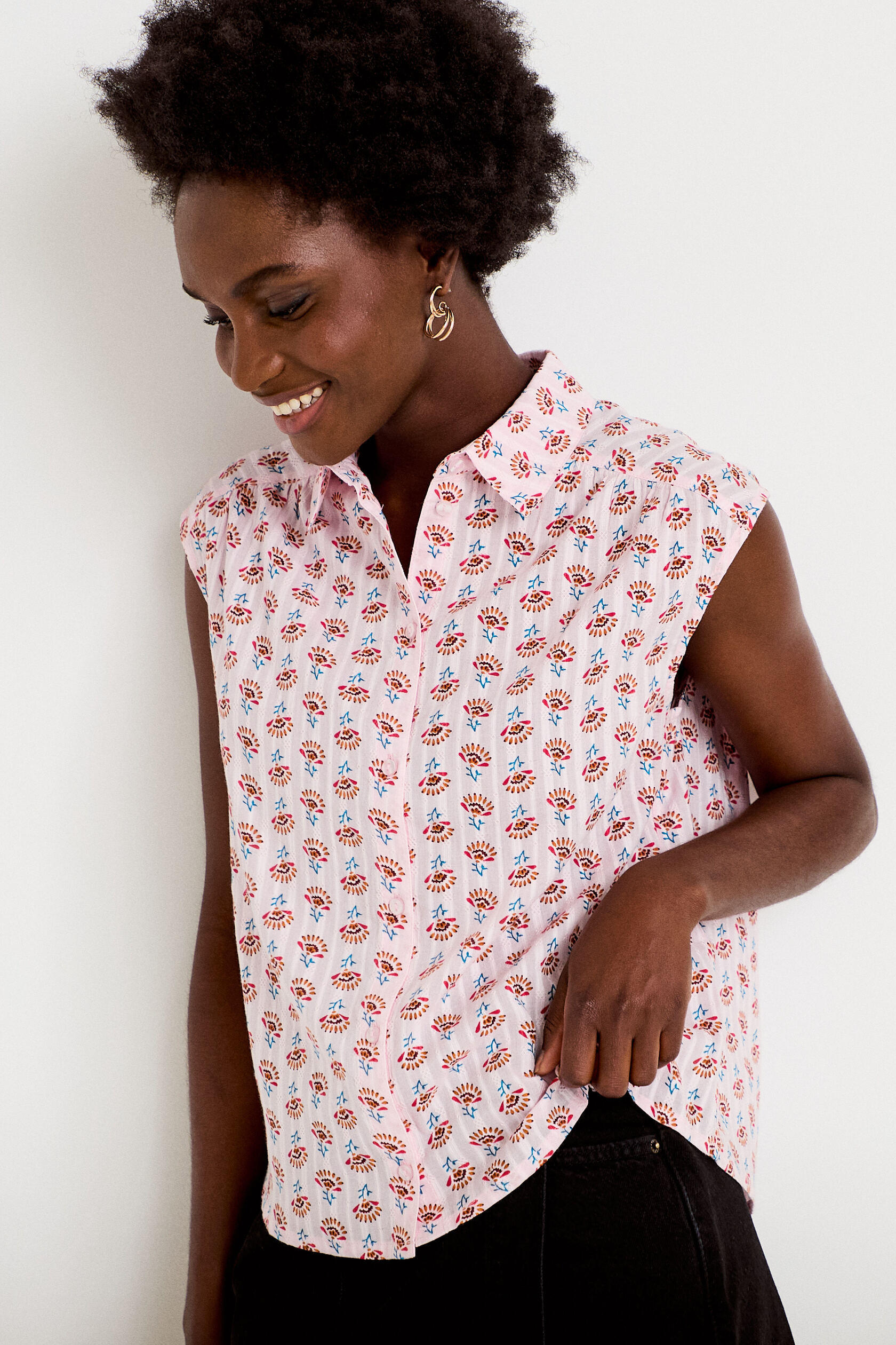Chemise ample sans manches col classique, CACHE CACHE