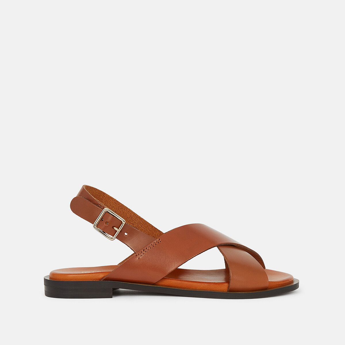 Dona flat leather sandals , cognac, Minelli | La Redoute