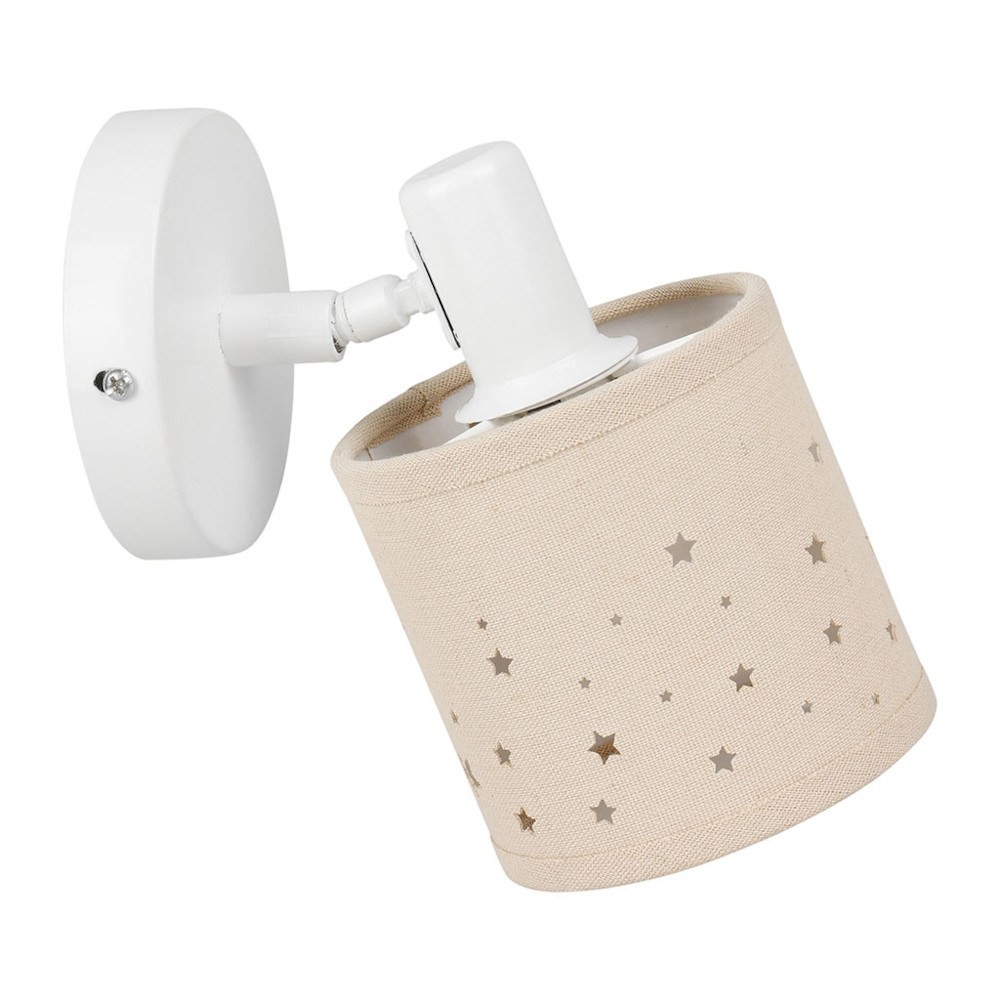 Spot Patère Orientable 1 Abat-jour Lin Beige, DECORATIE