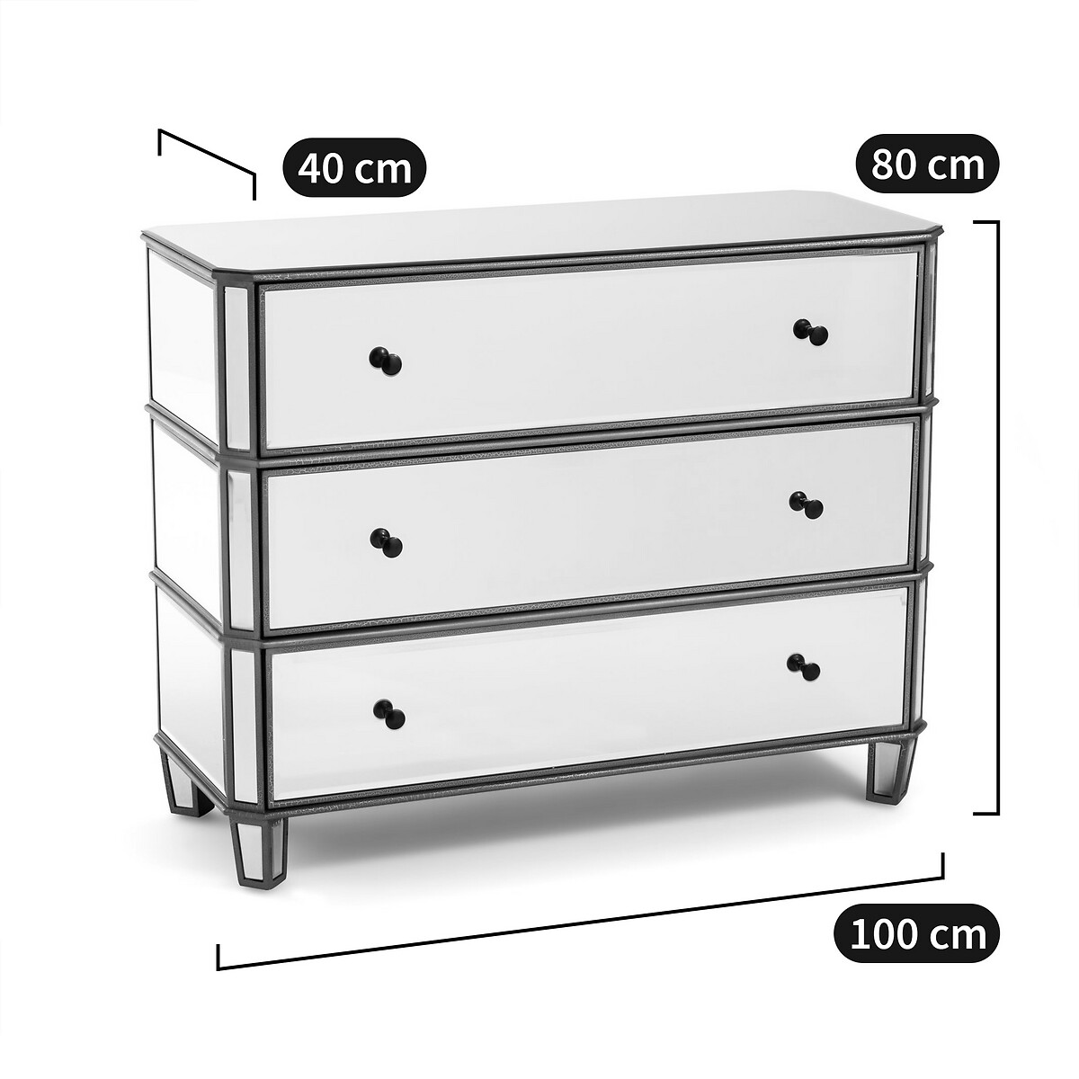 Winsome Mirrored Chest Of Drawers, Mirrored Trunk Dresser