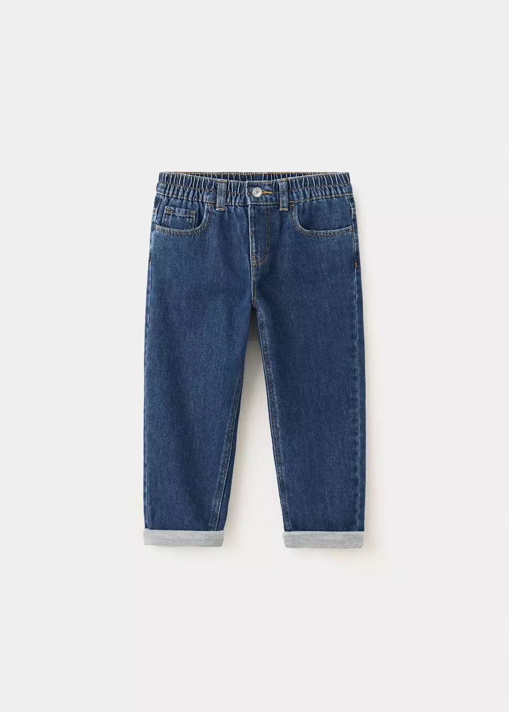Jean droit à taille élastique, MANGO BABY