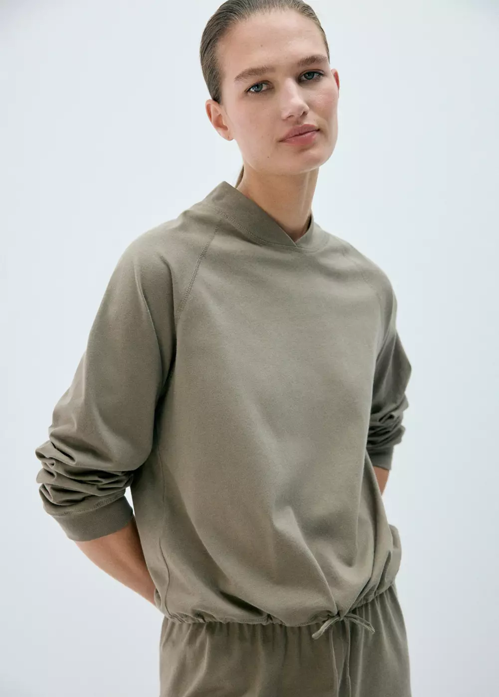 Sweat en coton doux avec cordon, MANGO