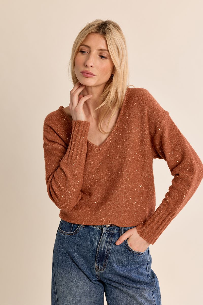 Pull fin, orné de sequins, MOLLY BRACKEN