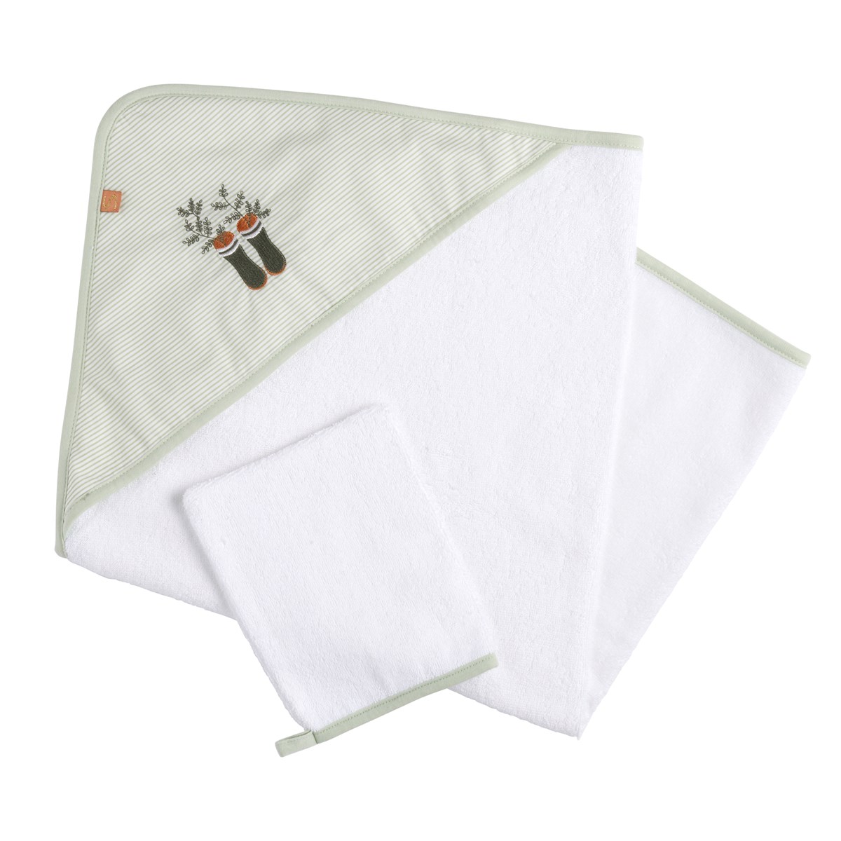Cape de bain plus gant en coton, SAUTHON